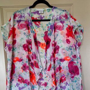Summer Long Floral Kimono Swimsuit Cover Up BoHo